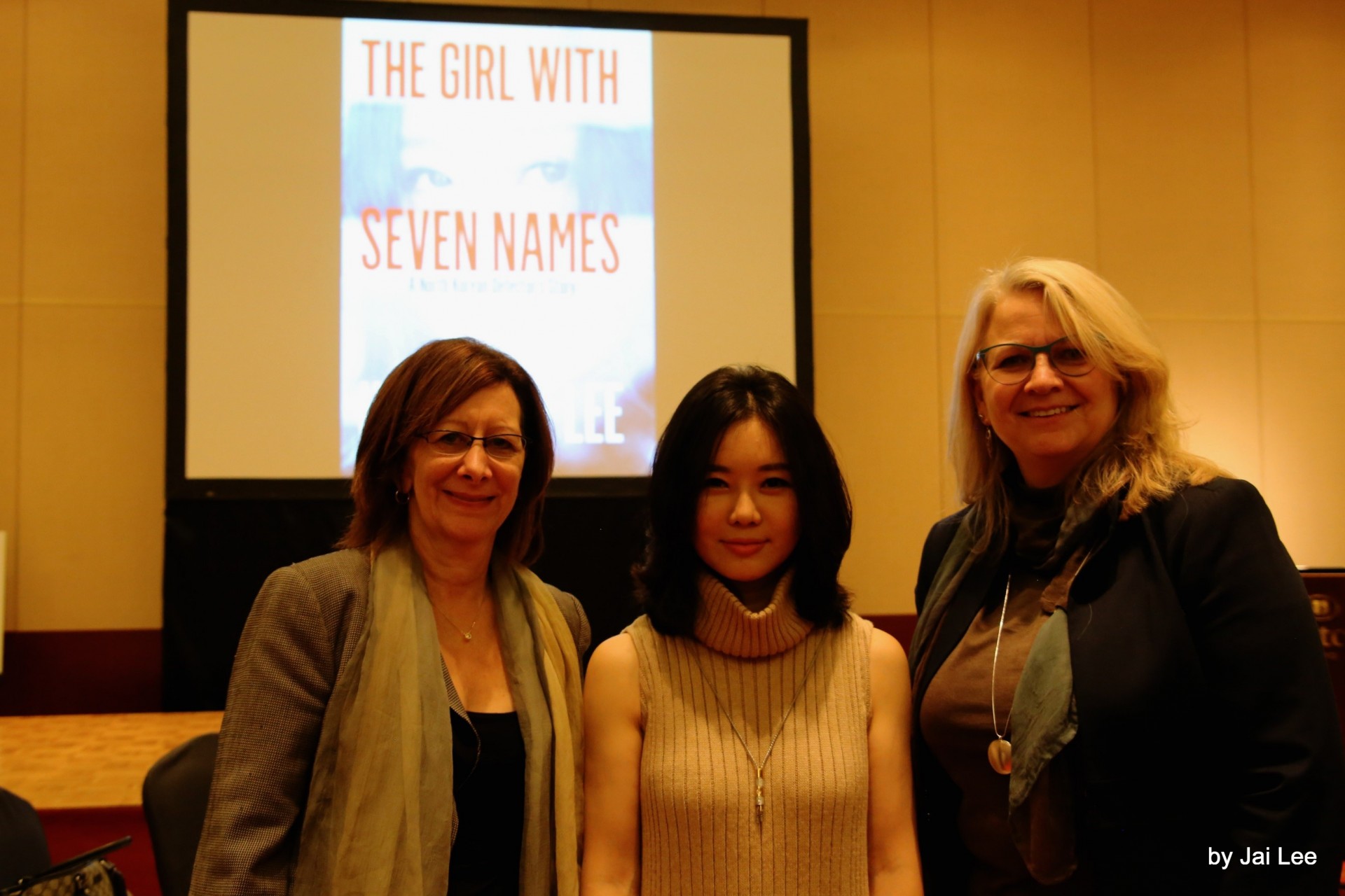 Lisa Savitt with Guest Speaker and author of the book, “The Girl with the Seven Names,” Hyeonseo Lee, and the Chair of the ABA Section of International Law, Sara Sandford.